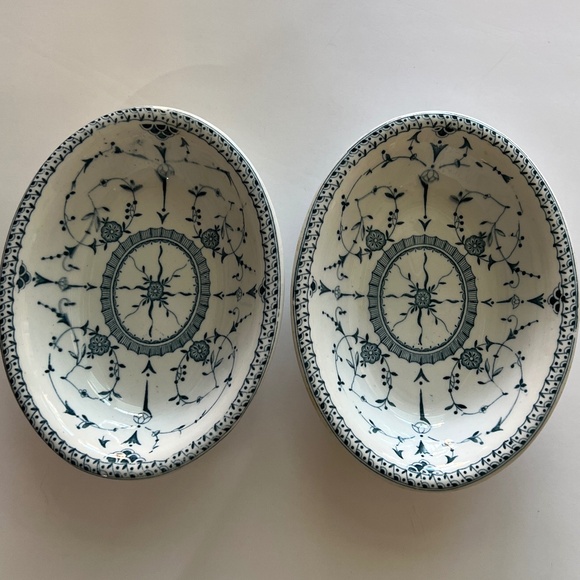 Vintage L Straus & Sons New York Vitrified England Imperial Porcelain Oval Bowls - Picture 2 of 5